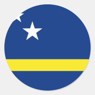 Curaçaose vlag CW Ronde Sticker