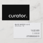curator. visitekaartje (Voorkant / Achterkant)