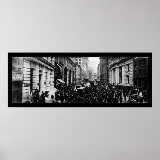 Curb Broad Street NY Foto 1902 Poster (Voorkant)
