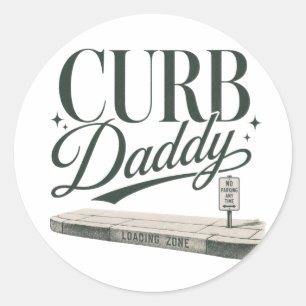 Curb Daddy Ronde Sticker