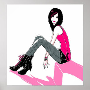 Curbside roze - Poster