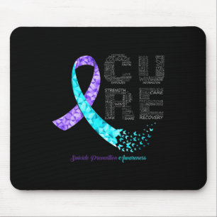 Cure Blue Paarse Ribbon Suicide Prevention Awarene Muismat