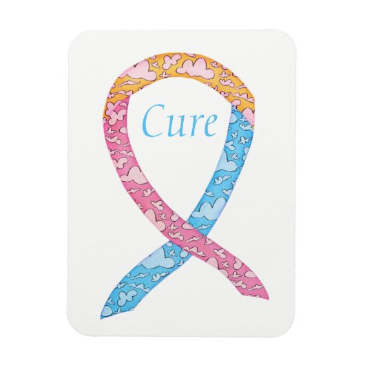 Cure CDH Awareness Ribbon Art Custom Word Magnet Magneet (Verticaal)