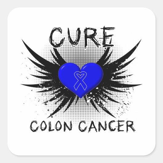 Cure Colon Cancer Vierkante Sticker (Voorkant)