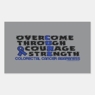 CURE...COLORECTAL CANCER RECHTHOEKIGE STICKER