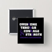 CURE...Crohn's Knop Vierkante Button 5,1 Cm (Voorkant /achterkant)