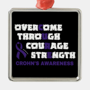 CURE...Crohn's Metaal Ornament