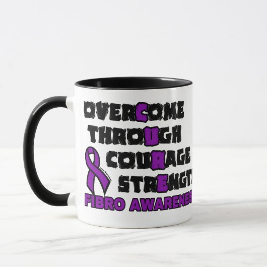 CURE...Fibro Mug à café à deux tons (Gauche)