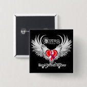 Cure Head Neck Cancer Heart Tattoo Wings Vierkante Button 5,1 Cm (Voorkant /achterkant)