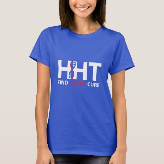 Cure HHT FIND.TREAT.CURE Awareness T-Shirt Womens (Voorkant)