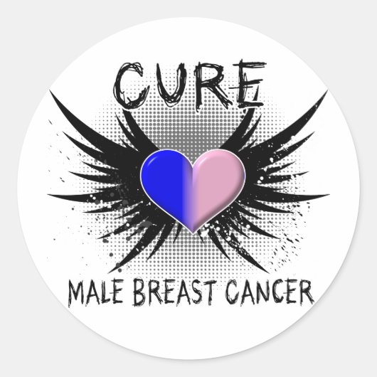 Cure Male Breast Cancer Ronde Sticker (Voorkant)