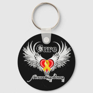 Cure Neuroblastoma Heart Tattoo Wings Sleutelhanger