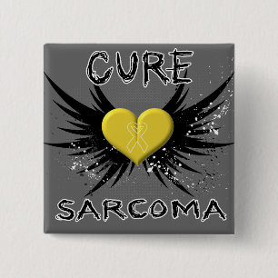 Cure Sarcoma Vierkante Button 5,1 Cm
