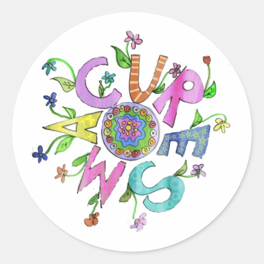 Cure SMA Flower Power 2 Ronde Sticker (Voorkant)