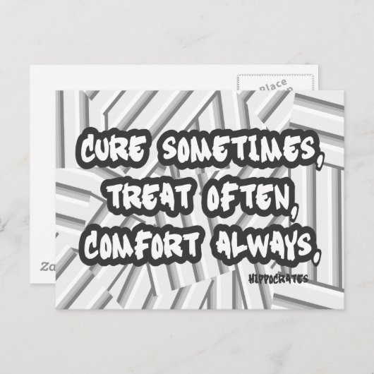 Cure soms behandelen vaak comfort altijd citeren briefkaart (Voorkant / Achterkant)