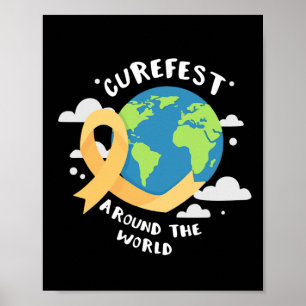 CureFest over de hele wereld Ondersteuning van kin Poster