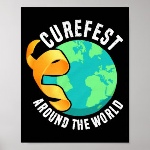 Curefest Rond De Wereld Kinderkanker Bewustzijn Poster