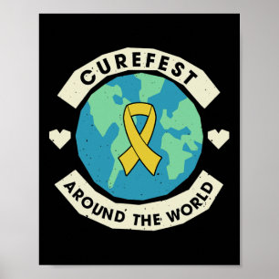 Curefest Rond De Wereld Kinderkanker Bewustzijn Poster