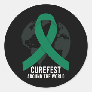 Curefest Rond De Wereld Lever Kanker Bewustzijn W Ronde Sticker