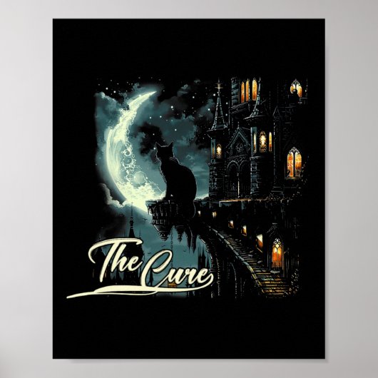 Cures Graphic Art Muzikant Grappig Dierlijke Kat V Poster (Voorkant)