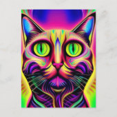 curieuse carte postale de chat (Devant)