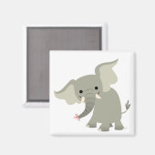Curieux aimant d'éléphant de dessin animé (Recto/Verso)