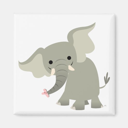 Curieux aimant d'éléphant de dessin animé (Devant)