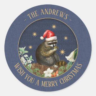 Curieux Autocollants Cadeaux Raccoon personnalisab