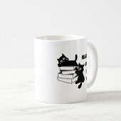 Curieux chat noir Peeki Mug classique, 11 oz (Devant droit)
