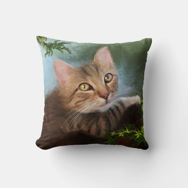 Curieux Coussin Kitty Fine Art (Recto)