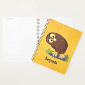 Curieux et drôle dessin animé de chouette brune (Devant avec enveloppe)