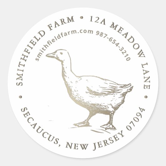 Curieux Goose Farm ou Étiquette d'entreprise (Devant)