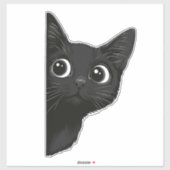 Curieux Kitty Chat Peek Drôle Sticker (Feuille)