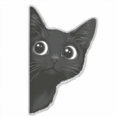 Curieux Kitty Chat Peek Drôle Sticker (Devant)