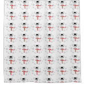 Curieux rideau de douche Snowman et Snowflake (Devant)