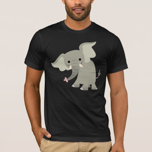 Curieux T-shirt éléphant de dessin animé (Devant)