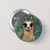 Curieuze Baby Llama - Cute Ronde Button 5,7 Cm (Voorkant /achterkant)