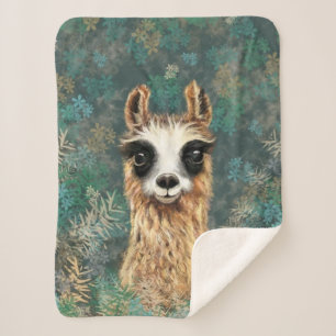 Curieuze Baby Llama - Cute Sherpa Deken