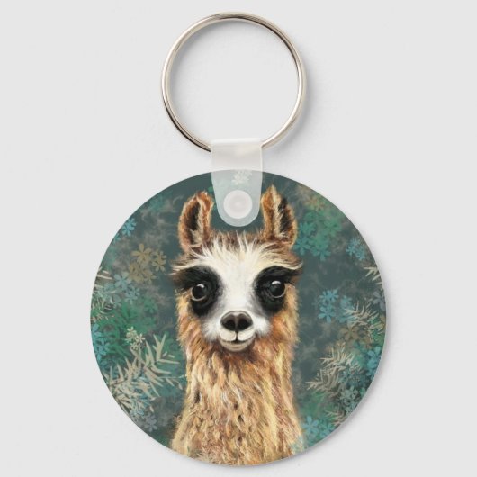 Curieuze Baby Llama - Cute Sleutelhanger (Voorkant)