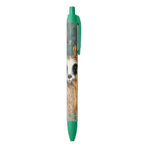 Curieuze Baby Llama - Cute Zwarte Inkt Pen