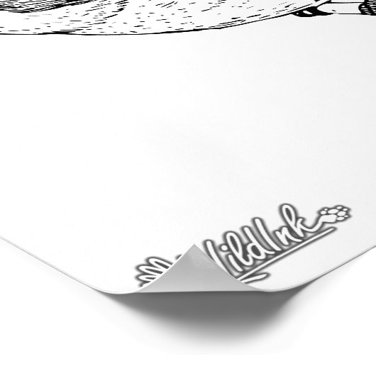 Curieuze bushtit Bird Sketch Poster (Hoek)