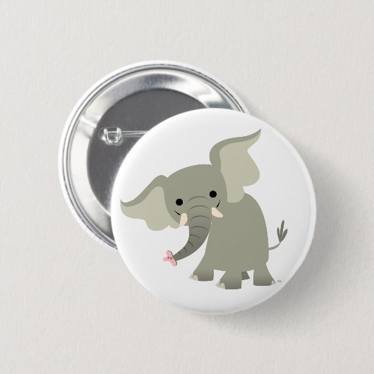 Curieuze Cartoon Elephant Button Badge (Voorkant /achterkant)