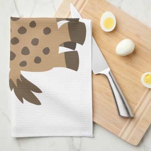 Curieuze Cartoon Hyena Kitchen Towel Theedoek (Quarter Fold)
