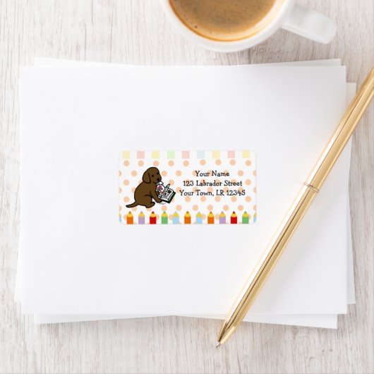 Curieuze chocolade Labrador Puppy Etiket (Insitu)