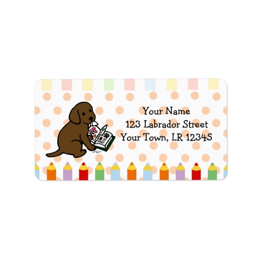 Curieuze chocolade Labrador Puppy Etiket (Voorkant)