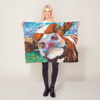 Curieuze Cow Blanket Fleece Deken