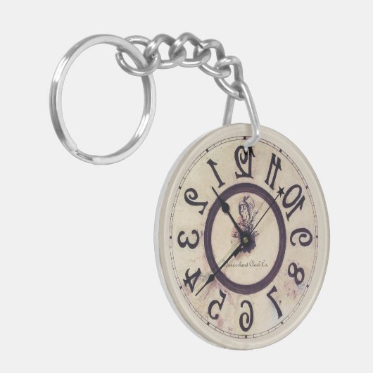 Curieuze klok 1 sleutelhanger (Voorkant Links)