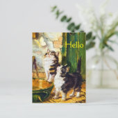  curieuze vlinder Victoriaans kat Briefkaart (Staand voorkant)