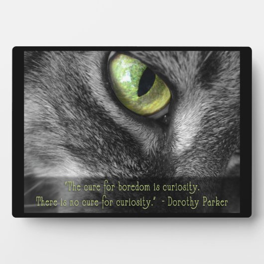 Curiosity Cat met Parker quote plaque Fotoplaat (voorkant)