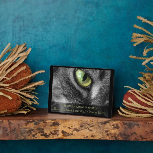 Curiosity Cat met Parker quote plaque Fotoplaat (Zijkant)